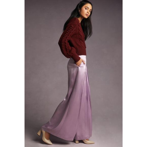 NWT Anthropologie Purple Pleated Shine Pants - Size 6 - Picture 4 of 7